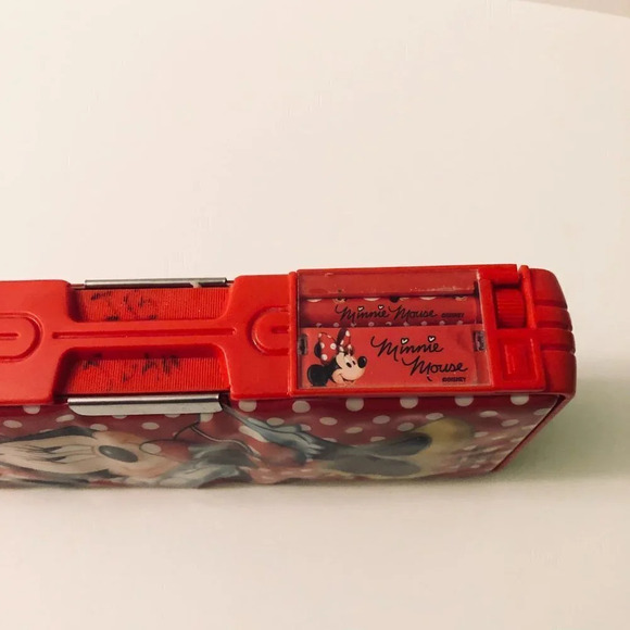 Vintage 90s Disneys Minnie Mouse Kids Double Sided Pencil Case With 4 Buttons - Picture 8 of 16